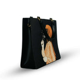 Floral Black Tote Bag